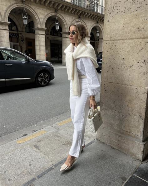 vestito bianco e beige|Outfit total white: come abbinare il bianco per look .